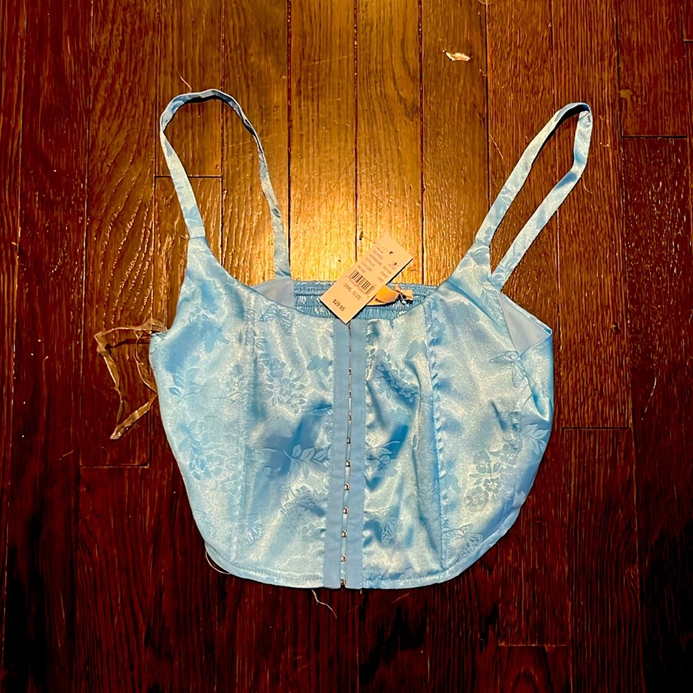 Light Blue Butterfly Corset Top